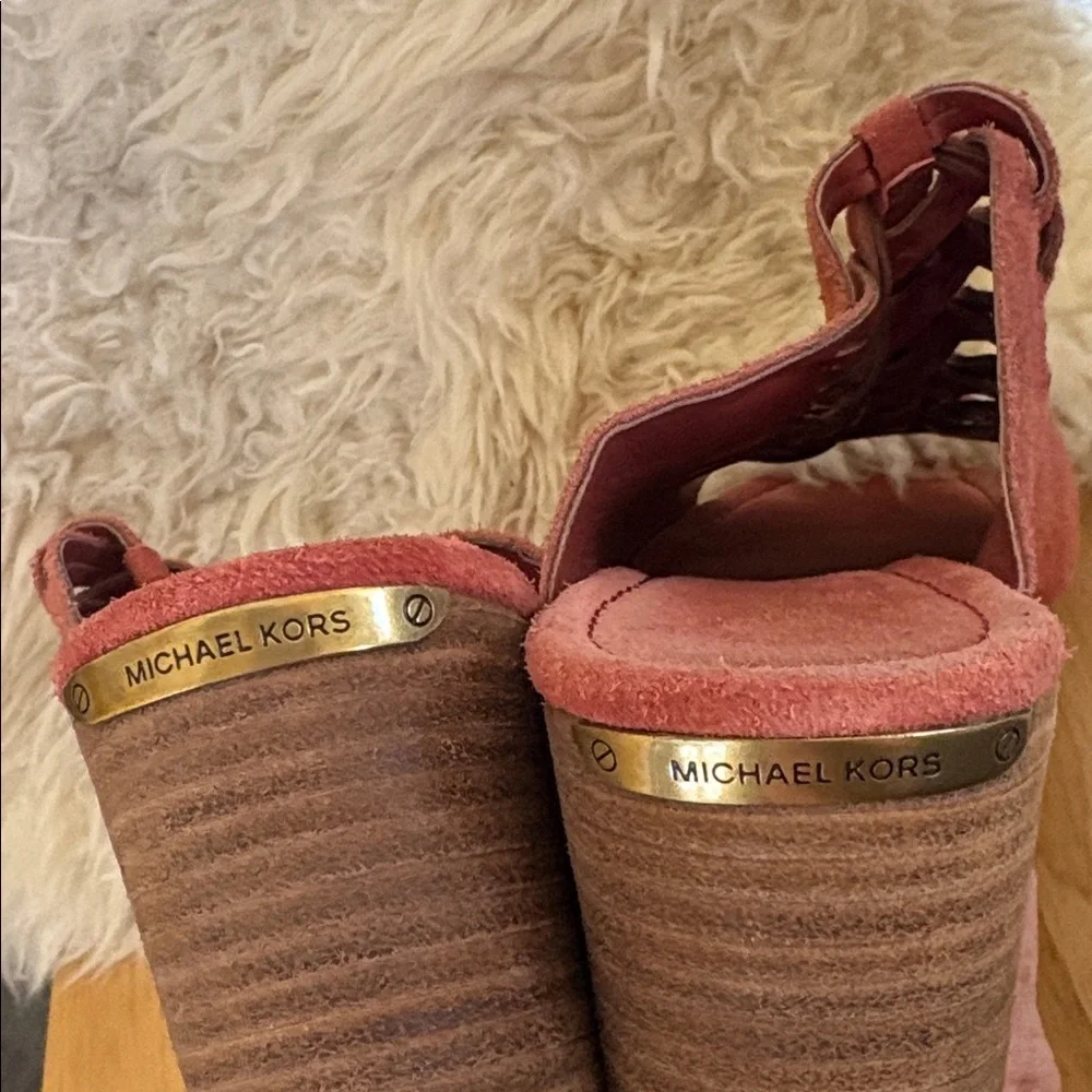 Michael Kors Westley mule platform suede sandals 8.5